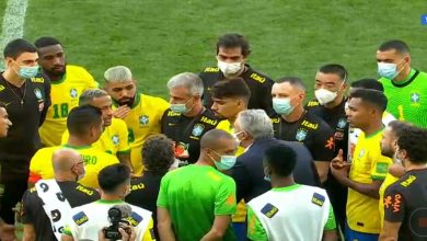 Foto de Após confusão, partida entre Brasil e Argentina é suspensa