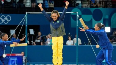 Foto de Rebeca Andrade ganha ouro no solo e é a maior atleta olímpica da história do Brasil