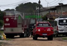 Foto de Bombeiros combatem princípio de incêndio provocado por panela de pressão esquecida no fogo