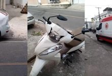 Foto de SAJ: motociclista perde o controle e colide com veículo estacionado no Calabar