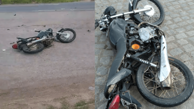 Foto de Homem fica gravemente ferido em acidente de moto na BR-101; trecho de Dom Macedo Costa