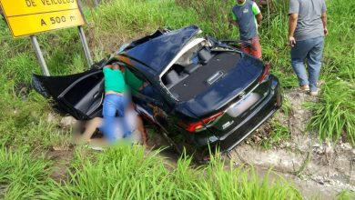 Foto de Criança morre e avô fica ferido em colisão entre dois veículos na BR-101, trecho de Muritiba