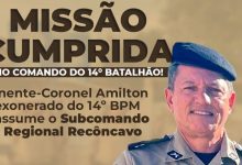 Foto de Tenente-Coronel Amilton é exonerado do 14° BPM de Santo Antônio de Jesus e assume o Subcomando do Regional Recôncavo
