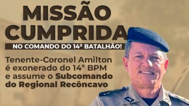 Foto de Tenente-Coronel Amilton é exonerado do 14° BPM de Santo Antônio de Jesus e assume o Subcomando do Regional Recôncavo