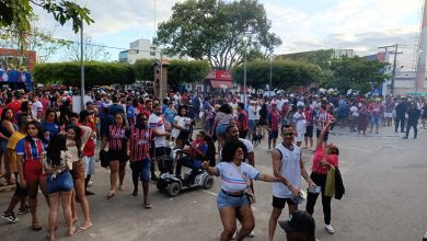 Foto de Bahia vence o Palmeiras na Arena Fonte; embaixada onda tricolor faz a festa em SAJ